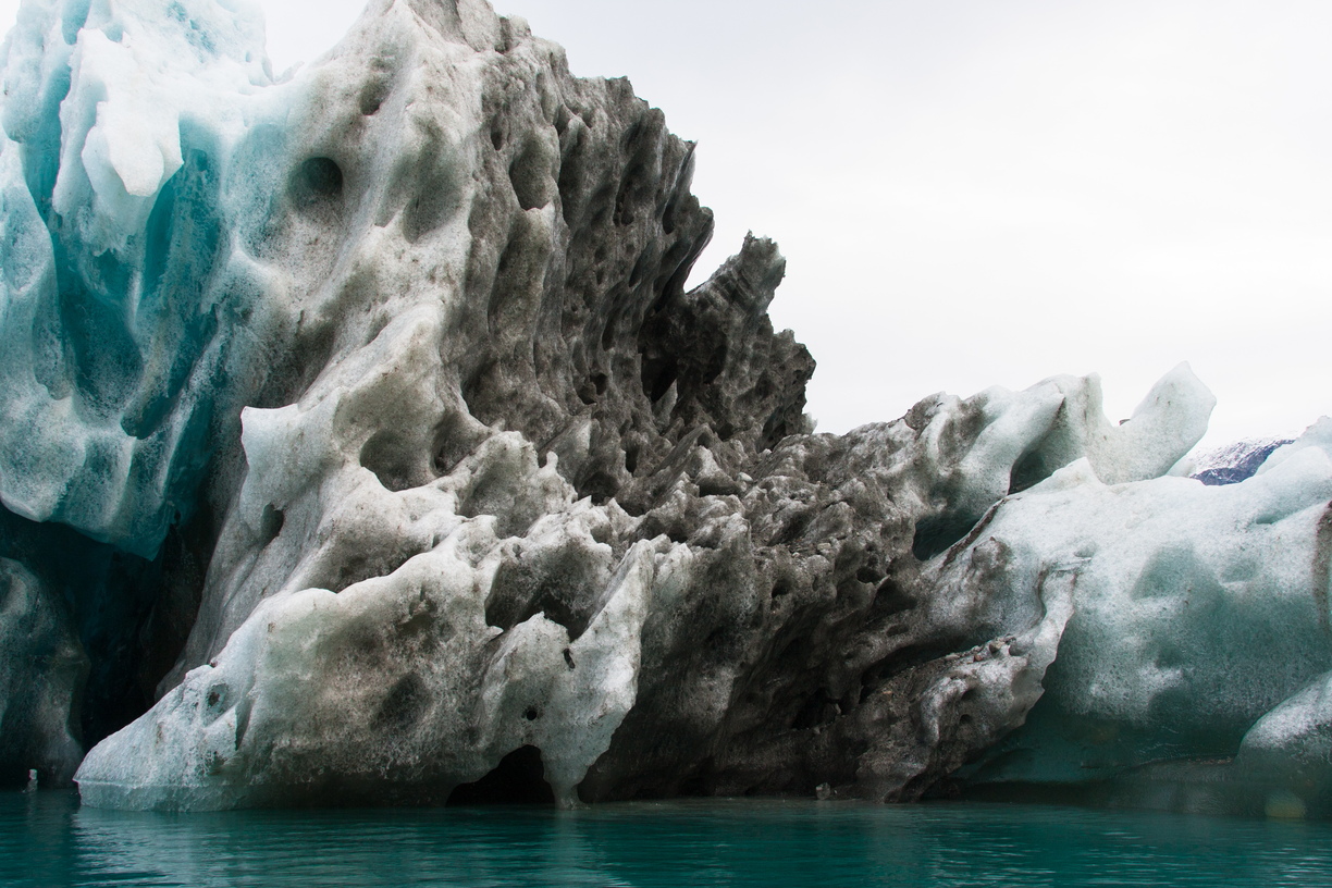 A abstract of the weird, alien iceberg landed off Renbugten in Greenland