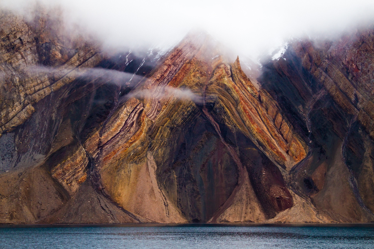 The rock formations of Arctic Greenland